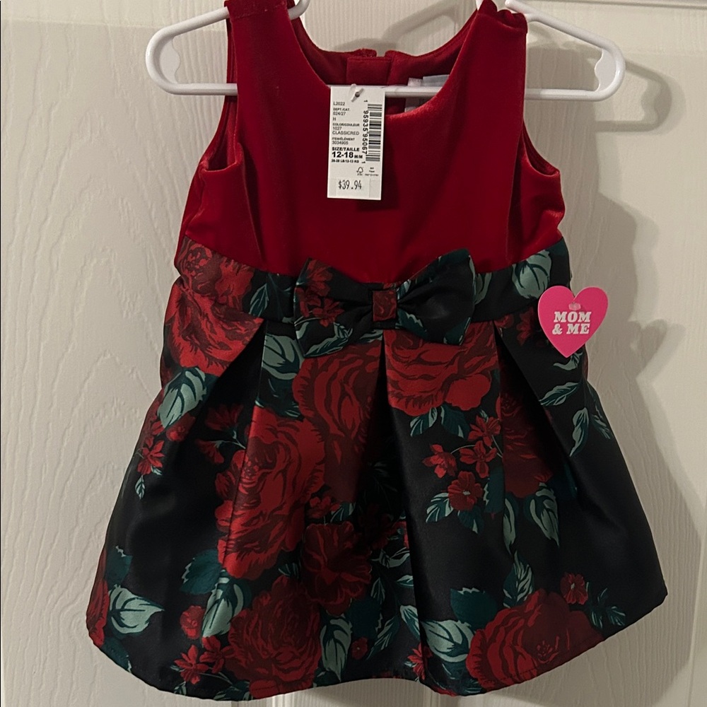 The Children's Place Red and Green Floral Dress